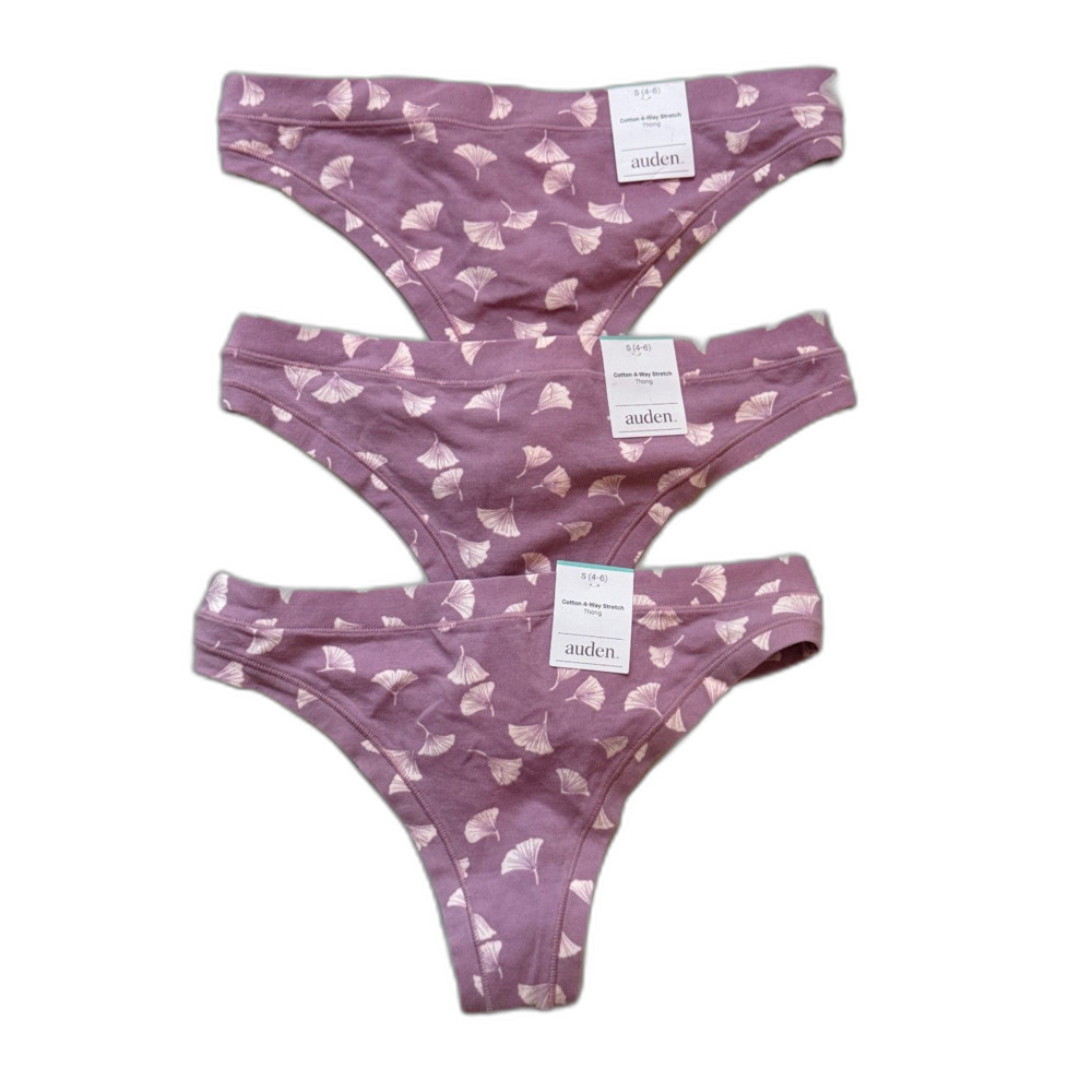 Auden Cotton 4-Way Stretch Thong 3-Pack Size Small (4-6)
